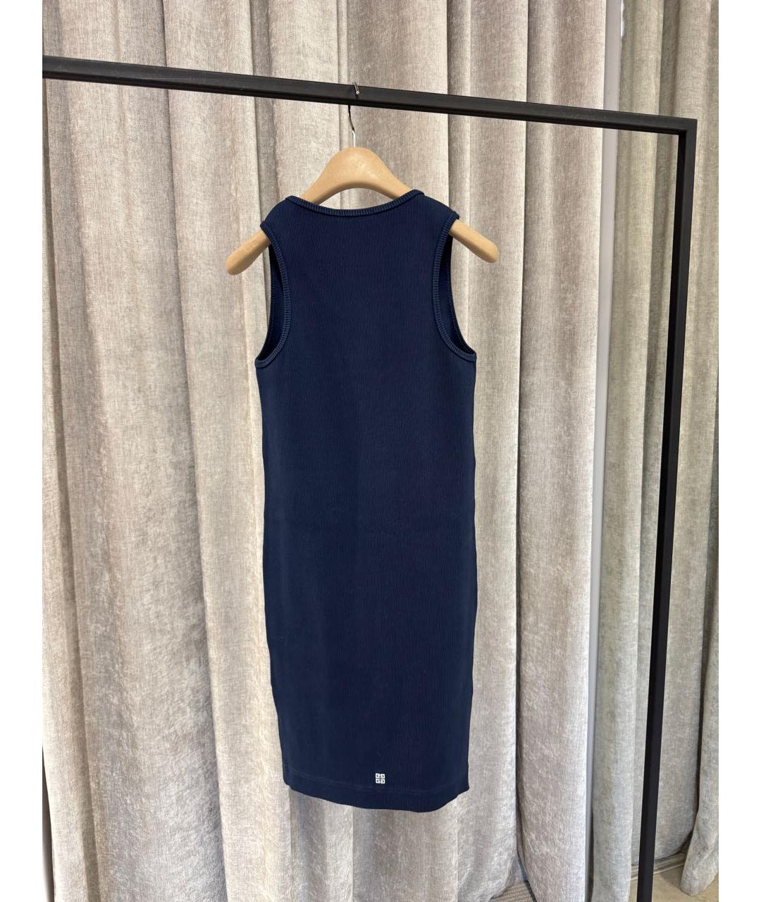 GIVENCHY Синее хлопковое повседневное платье, фото 2