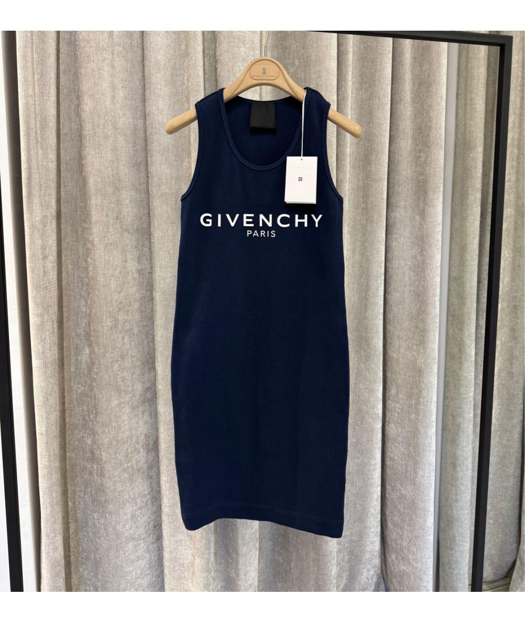 GIVENCHY Синее хлопковое повседневное платье, фото 5