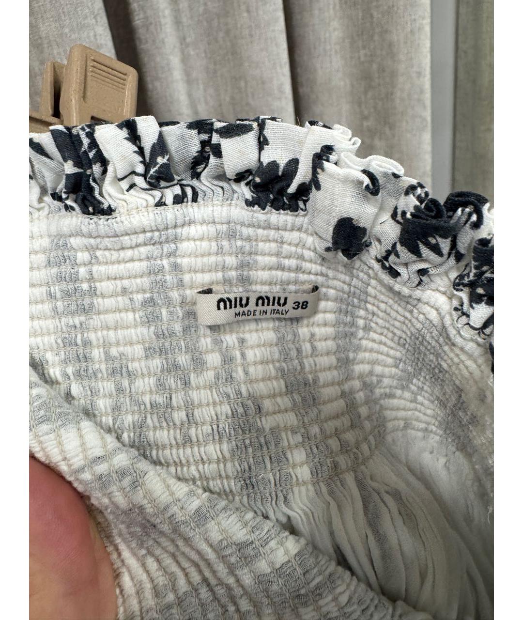 MIU MIU Белый хлопковый костюм с юбками, фото 4