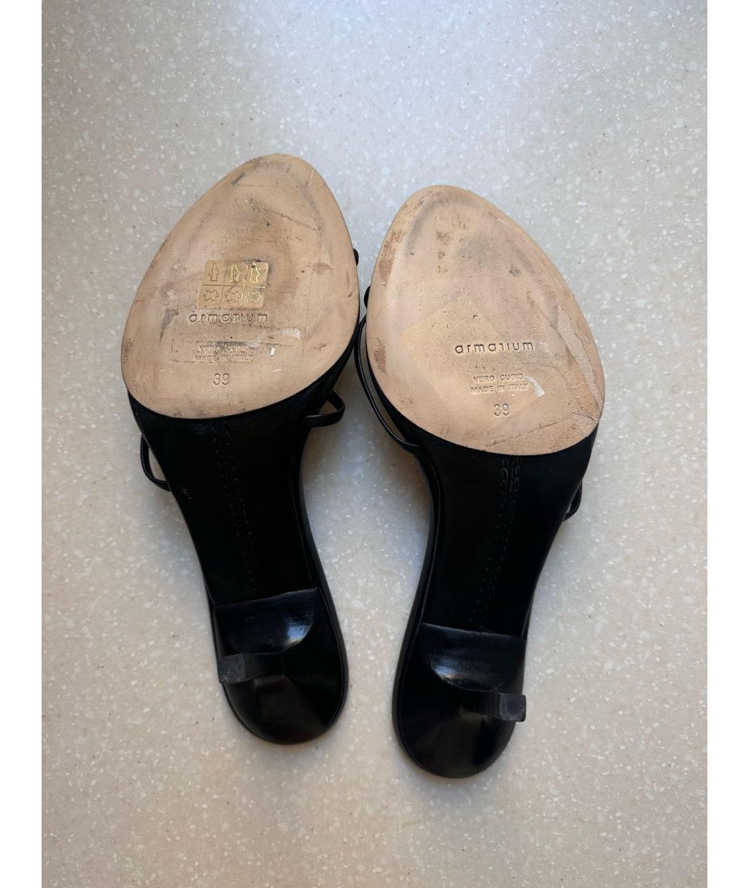 ARMARIUM Черные кожаные босоножки, фото 4