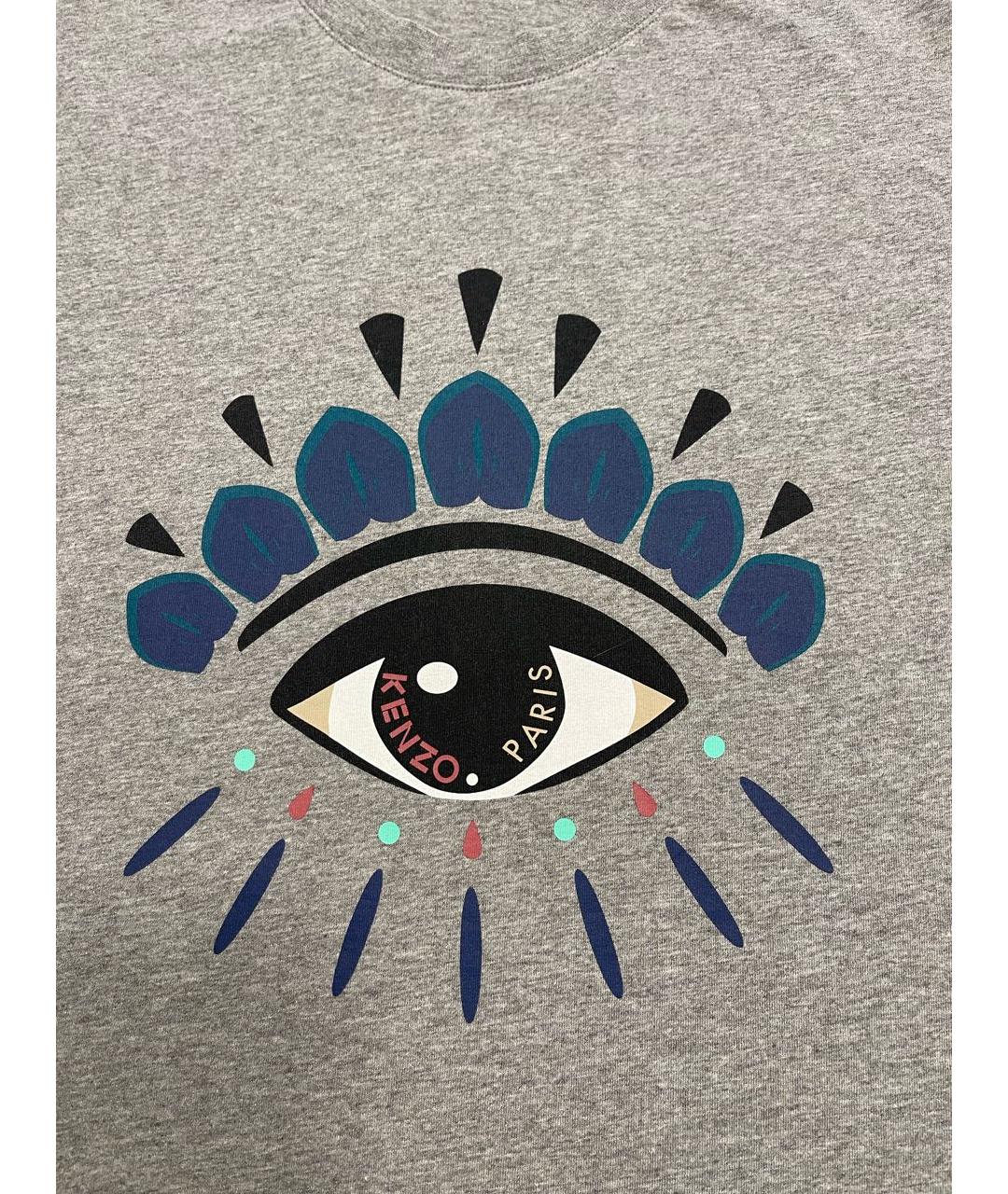 KENZO Серая хлопковая футболка, фото 3