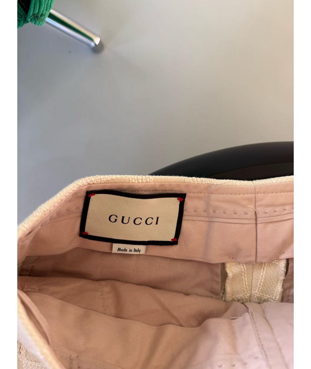 GUCCI Хлопковые прямые брюки, фото 6