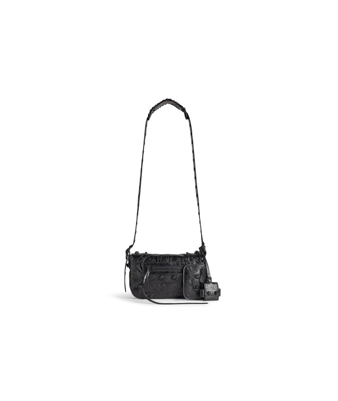 BALENCIAGA Черная кожаная сумка на плечо, фото 2