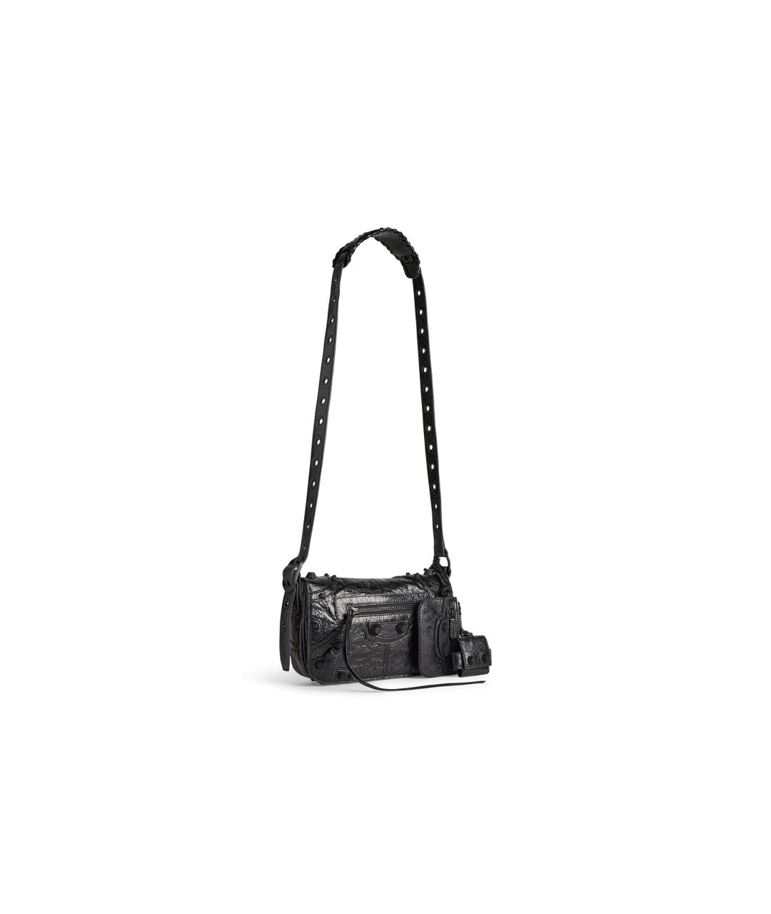 BALENCIAGA Черная кожаная сумка на плечо, фото 3