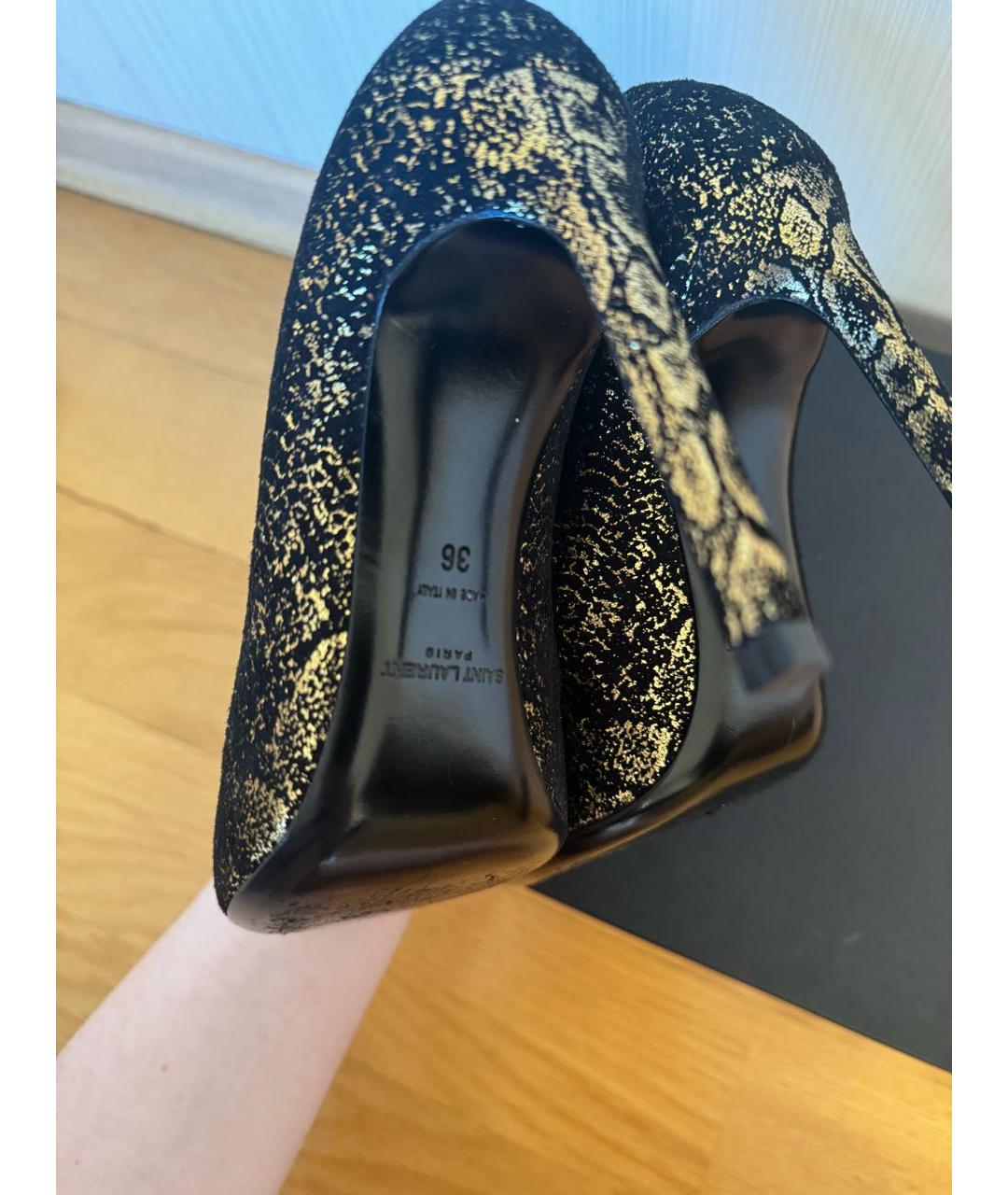 SAINT LAURENT Черные текстильные туфли, фото 3