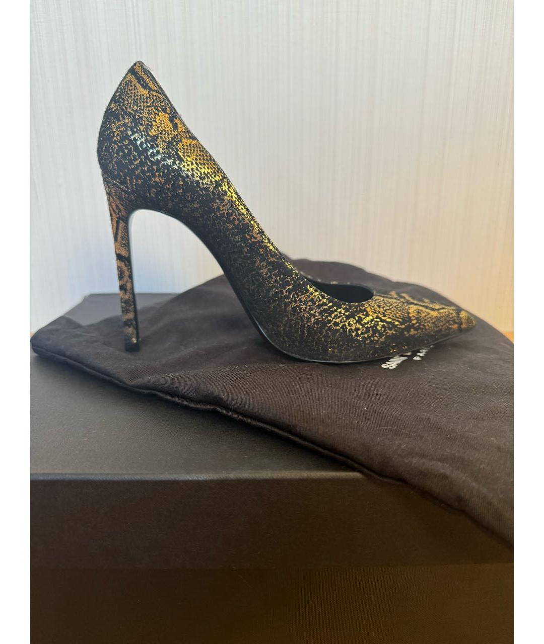 SAINT LAURENT Черные текстильные туфли, фото 5