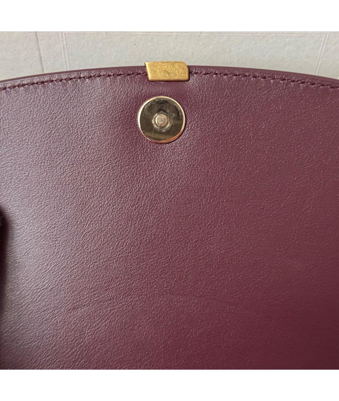 SAINT LAURENT Бордовая сумка через плечо из лакированной кожи, фото 7