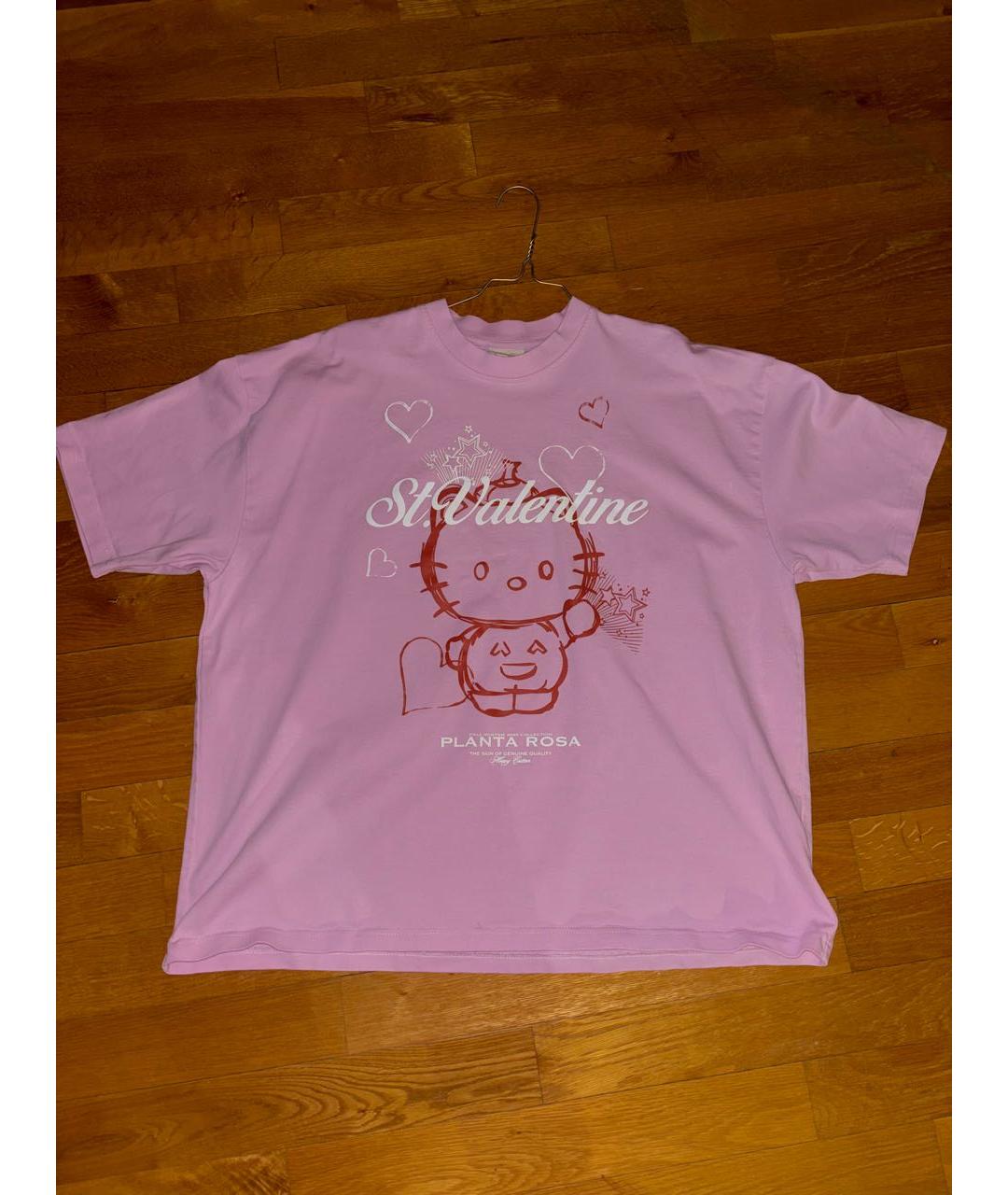 PLANTA ROSA Розовая хлопковая футболка, фото 3