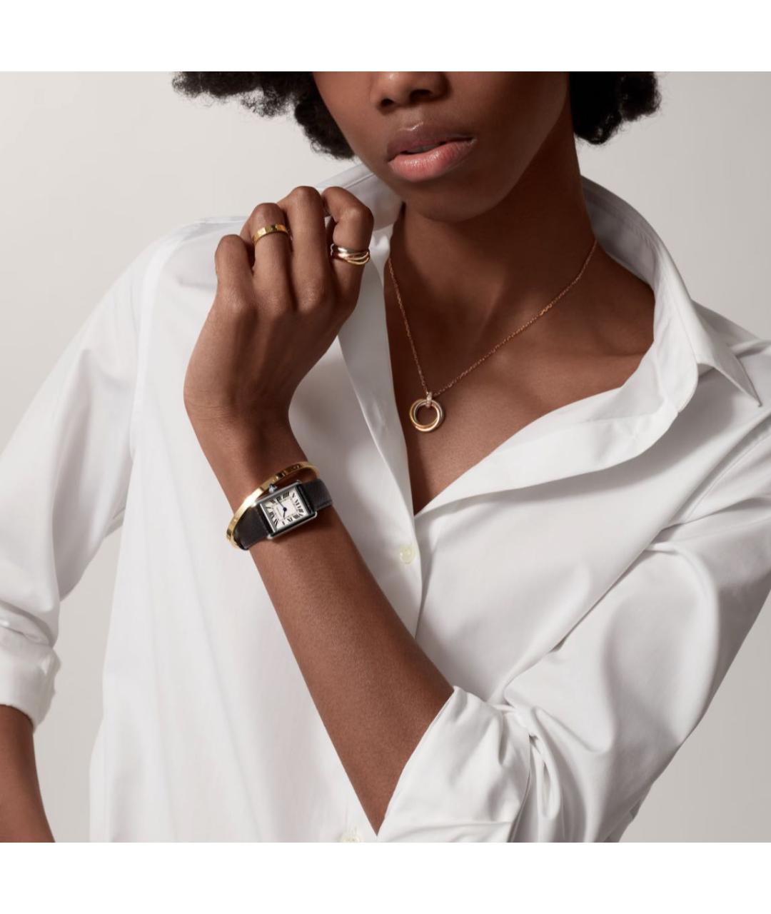 CARTIER Белые металлические часы, фото 2