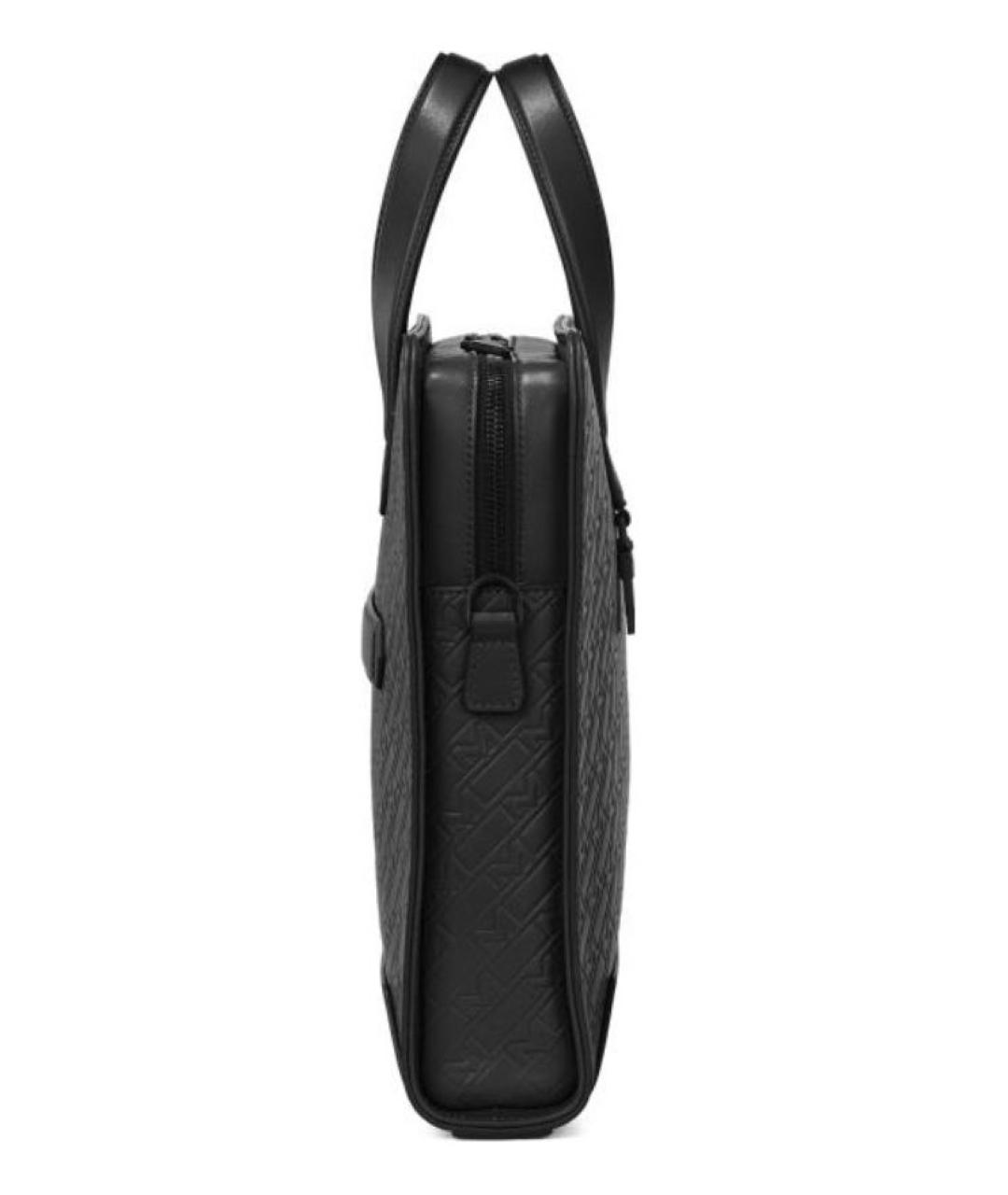 MONTBLANC Черный кожаный портфель, фото 3