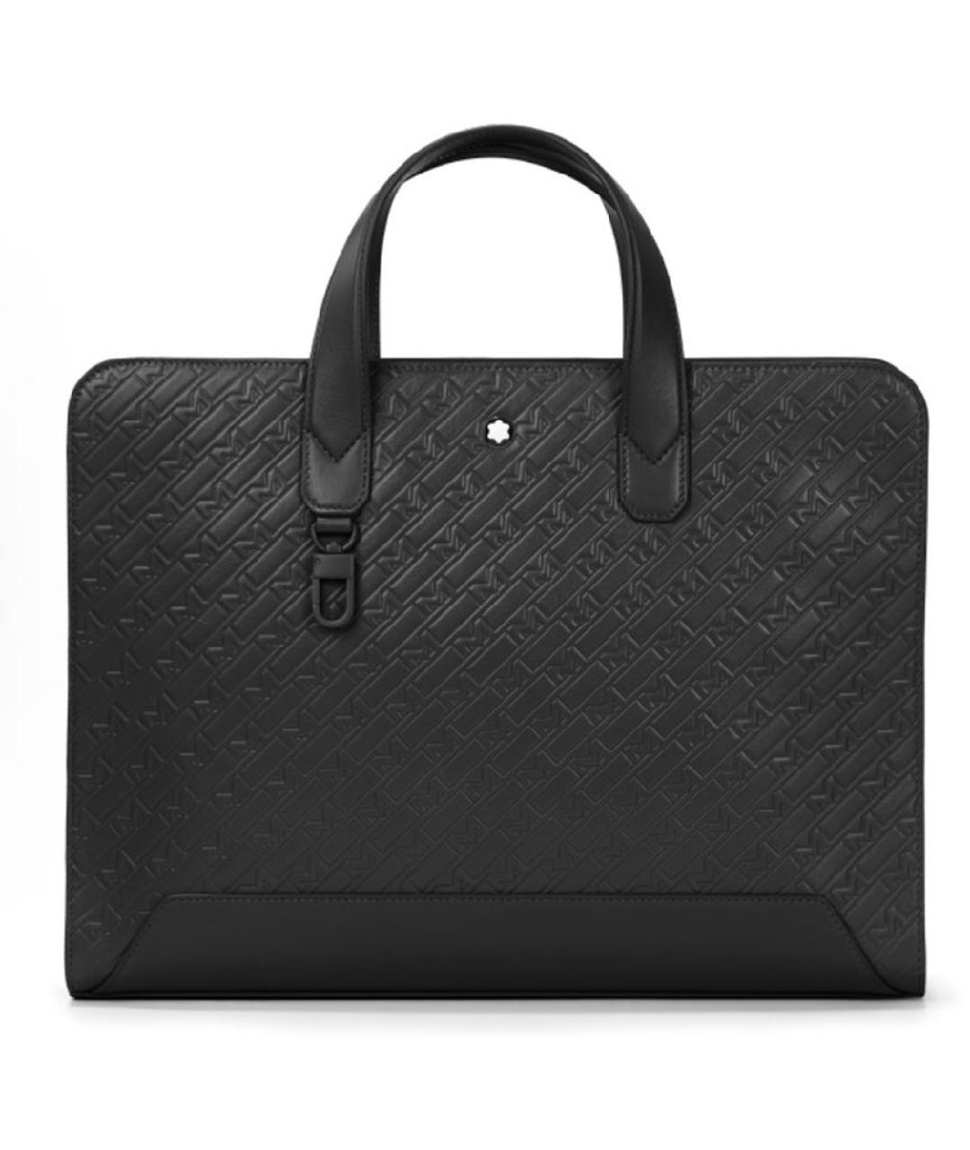MONTBLANC Черный кожаный портфель, фото 7