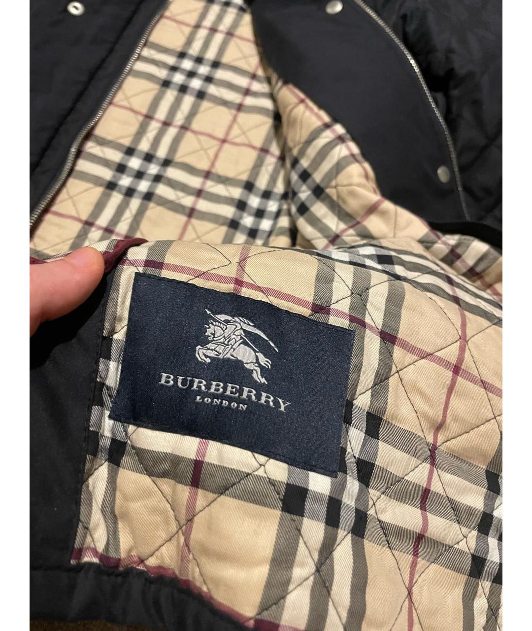 BURBERRY Черная полиэстеровая куртка, фото 7
