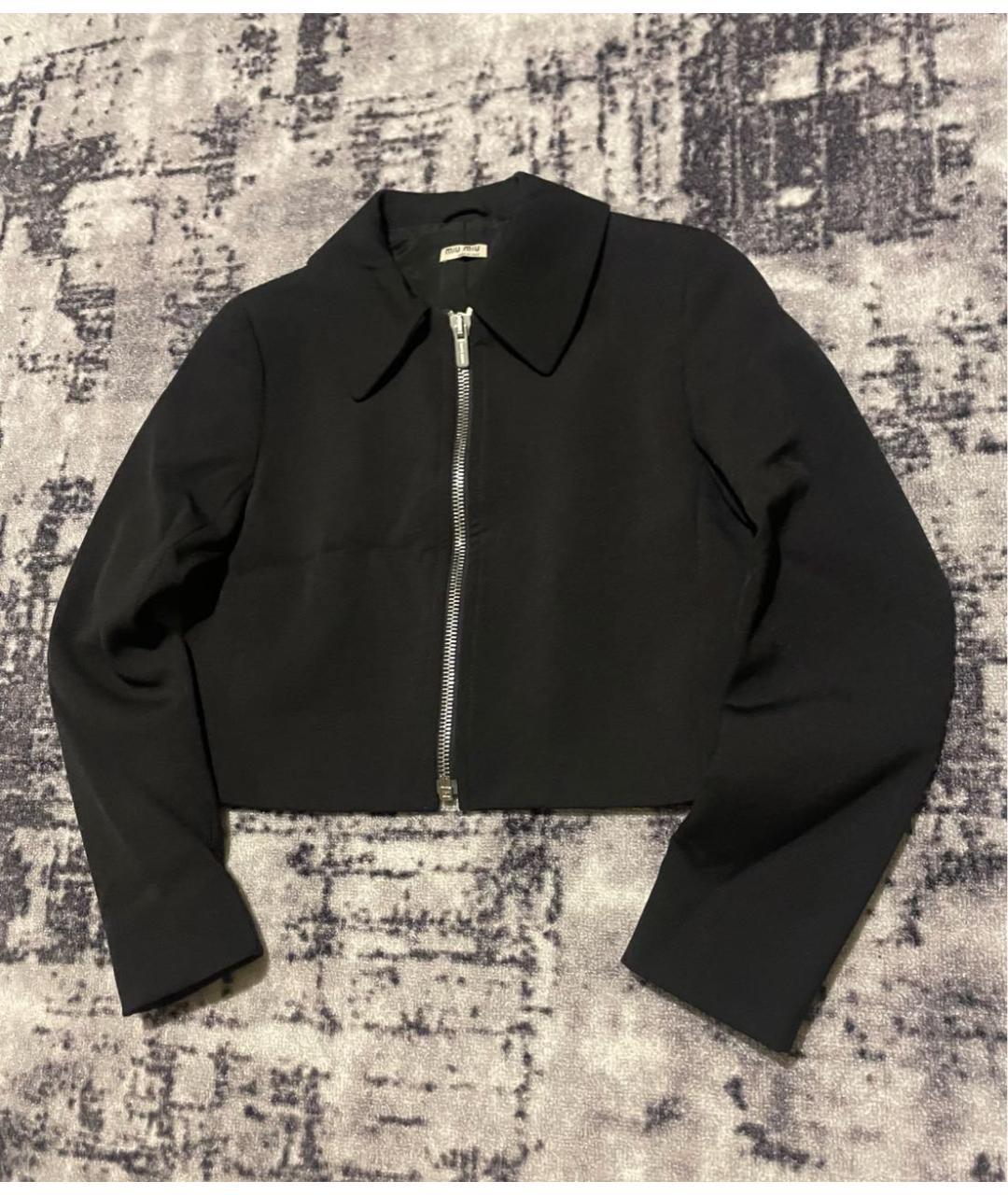 MIU MIU Черный шерстяной жакет/пиджак, фото 2