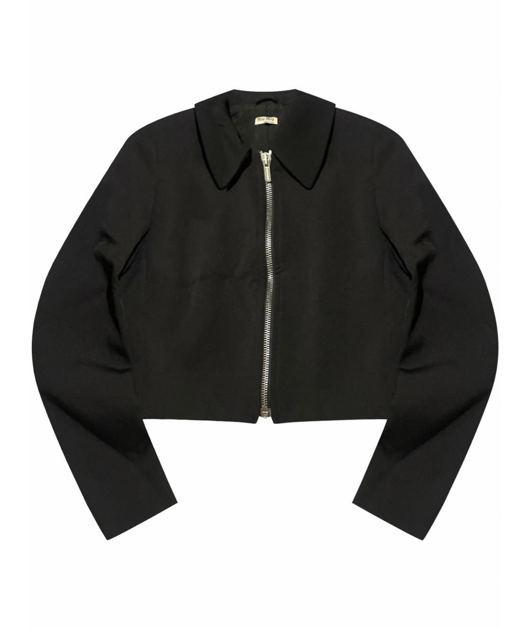 MIU MIU Черный шерстяной жакет/пиджак, фото 1