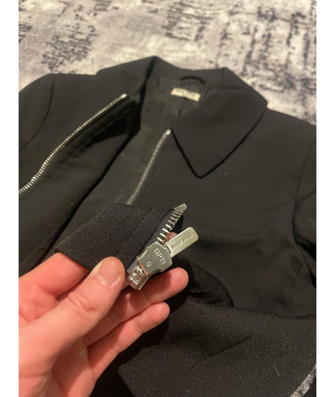 MIU MIU Черный шерстяной жакет/пиджак, фото 6