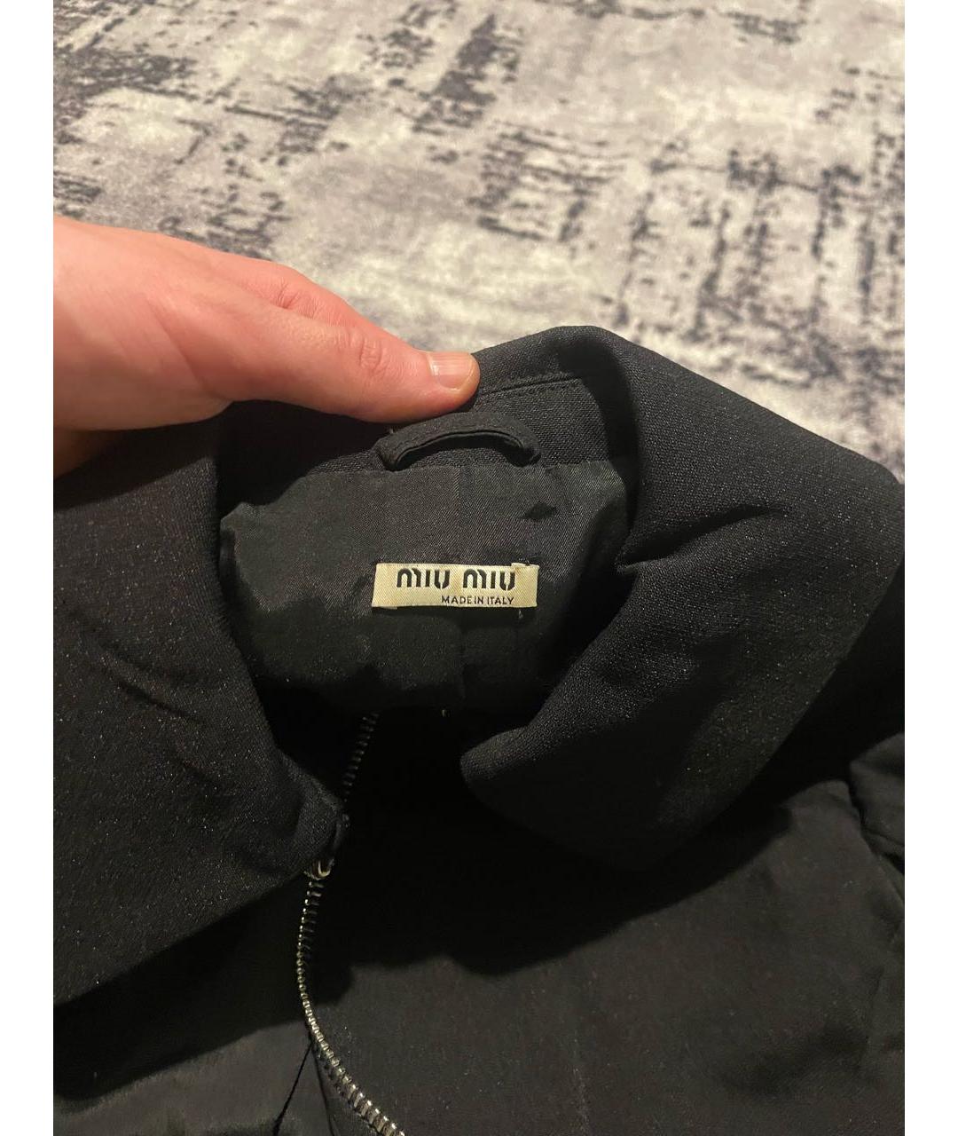 MIU MIU Черный шерстяной жакет/пиджак, фото 7