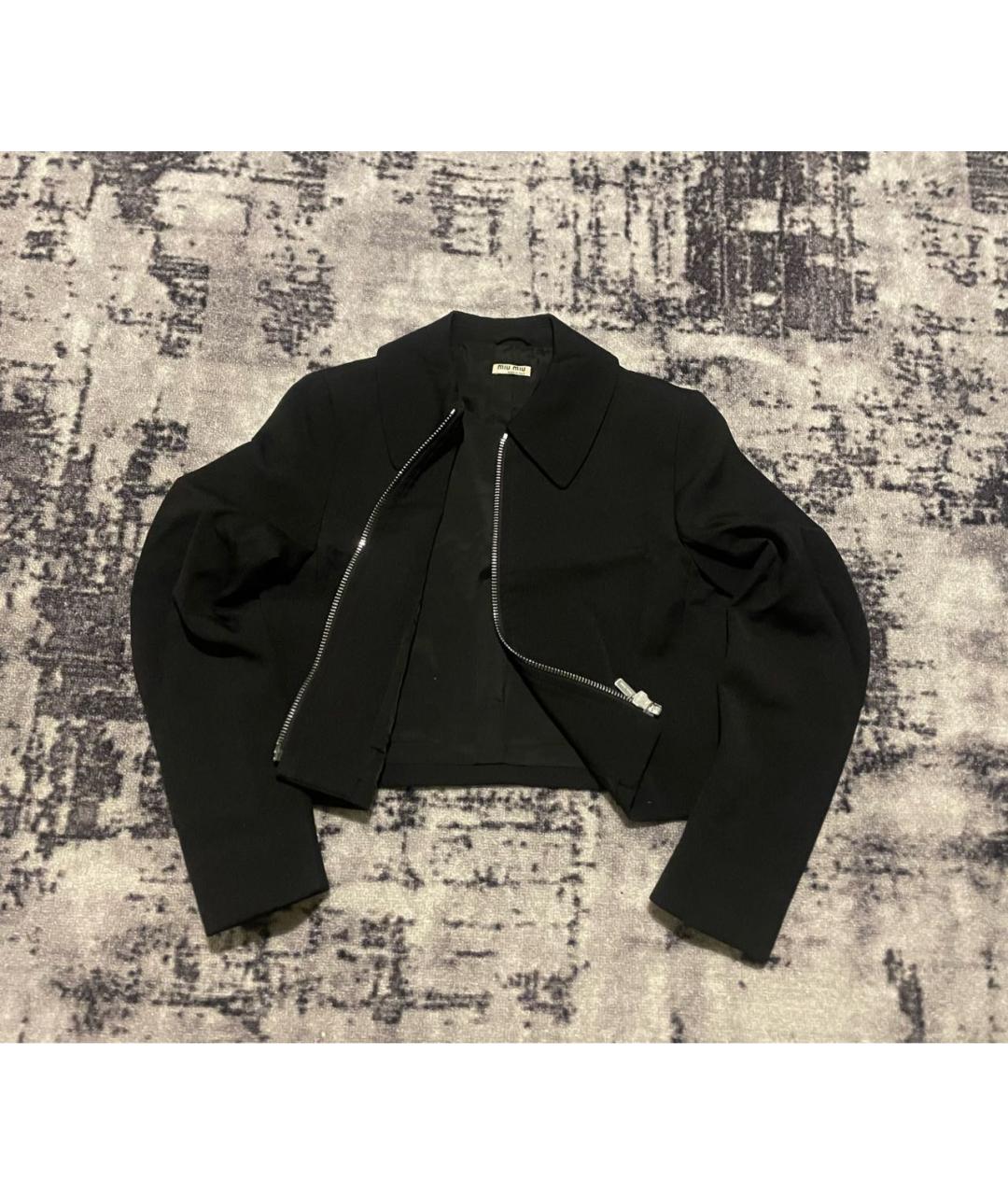MIU MIU Черный шерстяной жакет/пиджак, фото 3