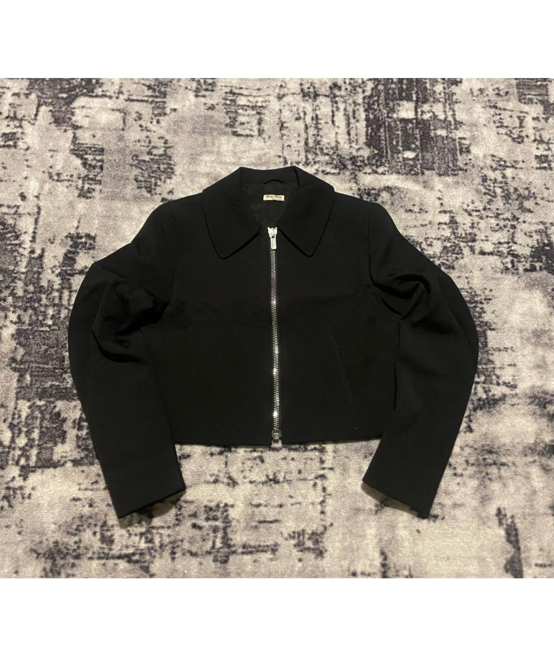 MIU MIU Черный шерстяной жакет/пиджак, фото 2