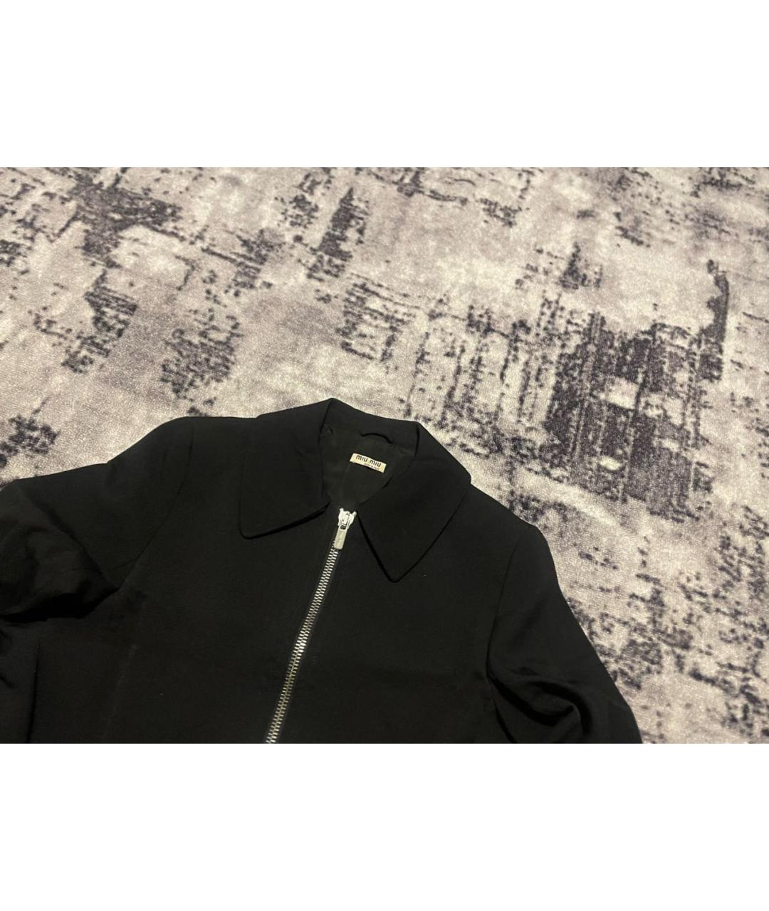 MIU MIU Черный шерстяной жакет/пиджак, фото 4