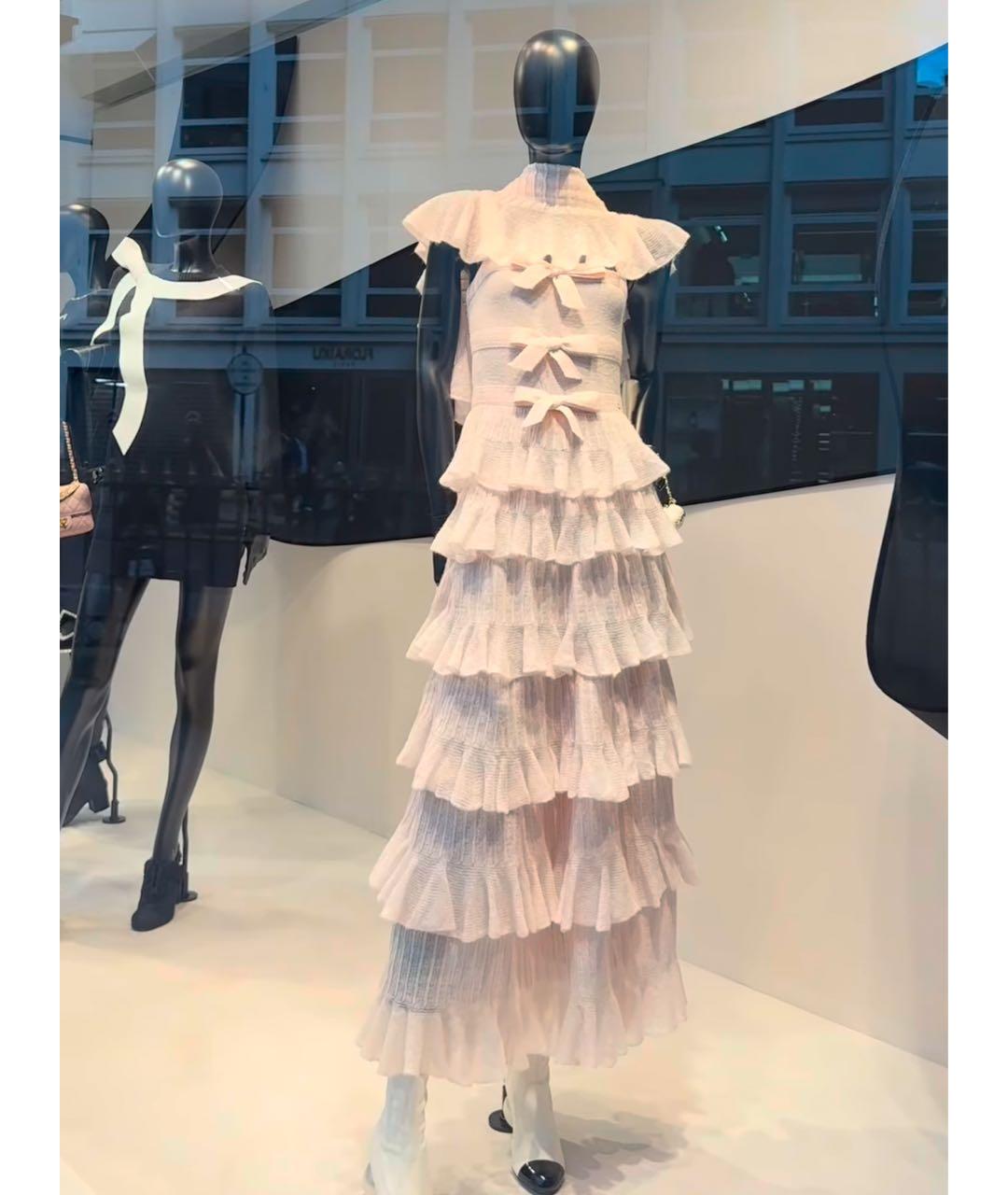CHANEL Розовое шелковое коктейльное платье, фото 5