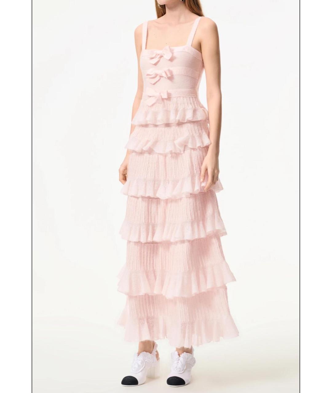 CHANEL Розовое шелковое коктейльное платье, фото 4
