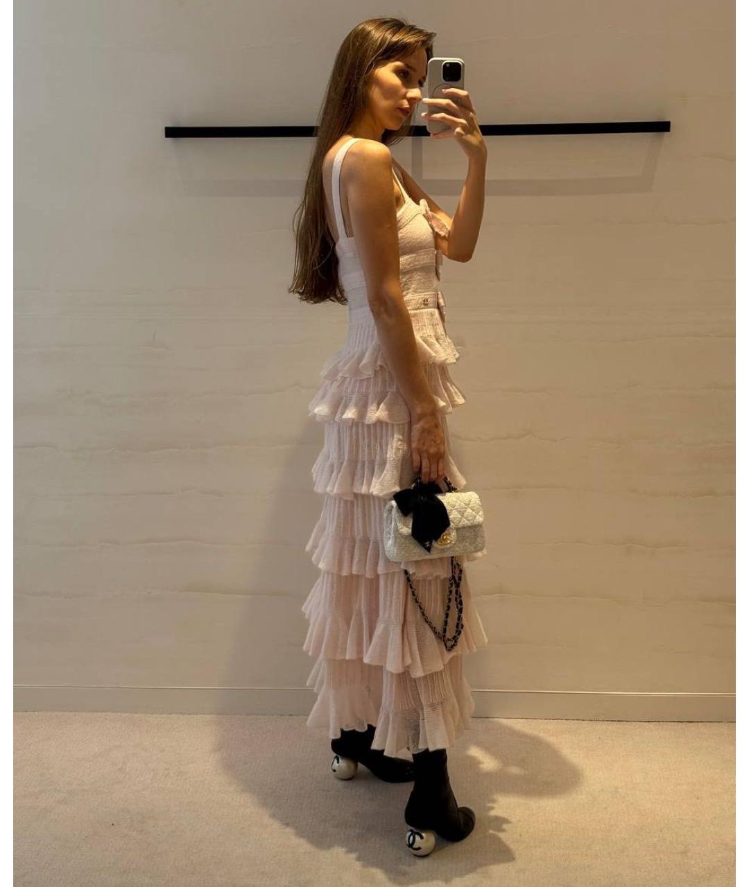 CHANEL Розовое шелковое коктейльное платье, фото 7