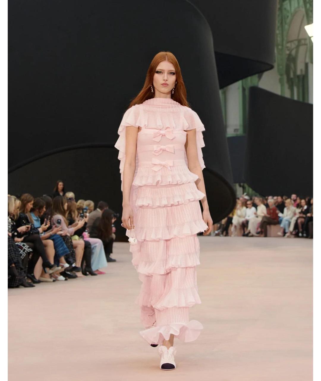 CHANEL Розовое шелковое коктейльное платье, фото 3
