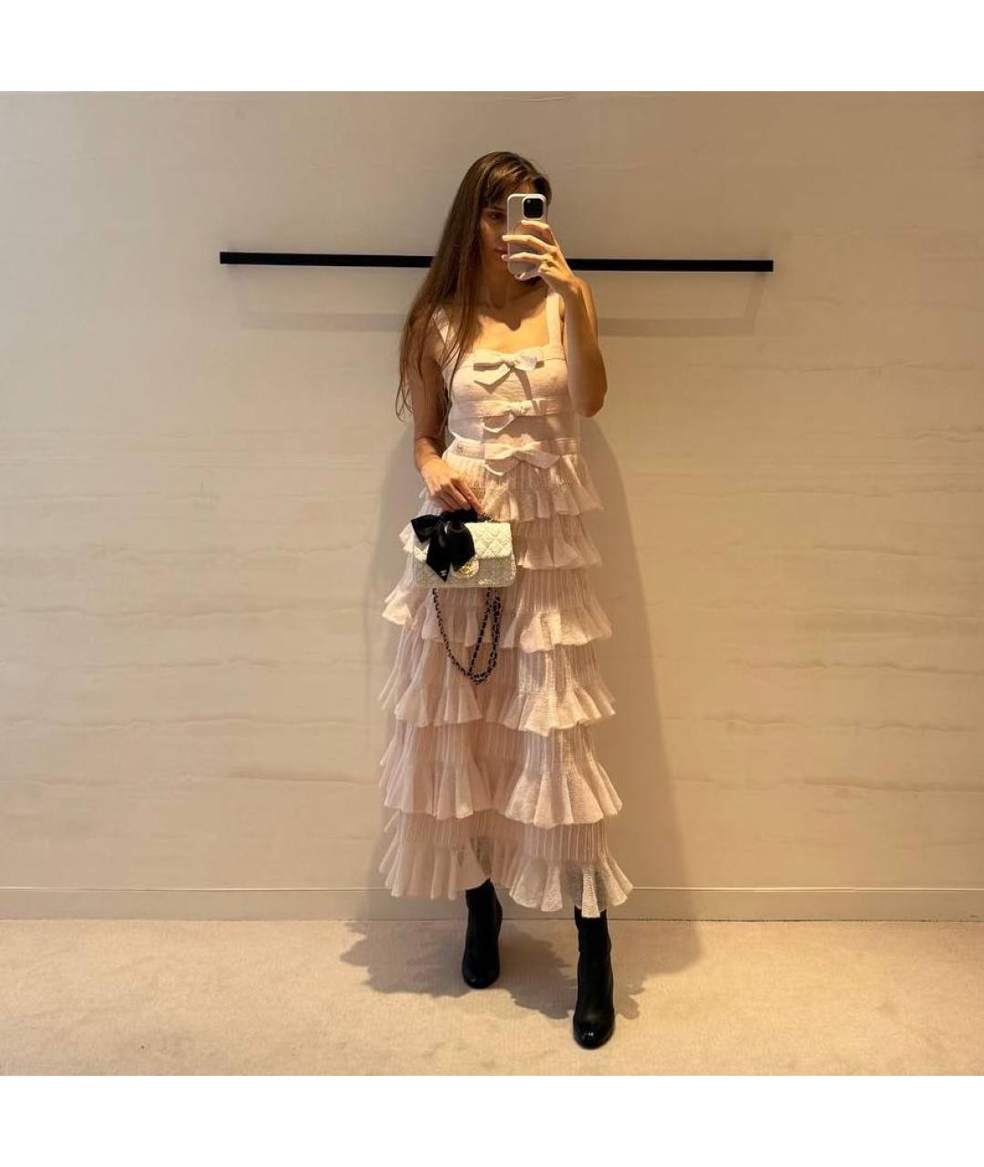CHANEL Розовое шелковое коктейльное платье, фото 8