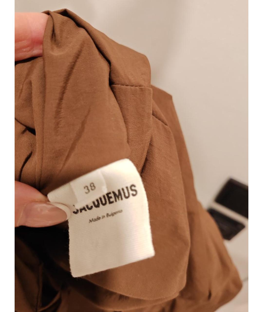 JACQUEMUS Коричневая полиамидовая рубашка, фото 5