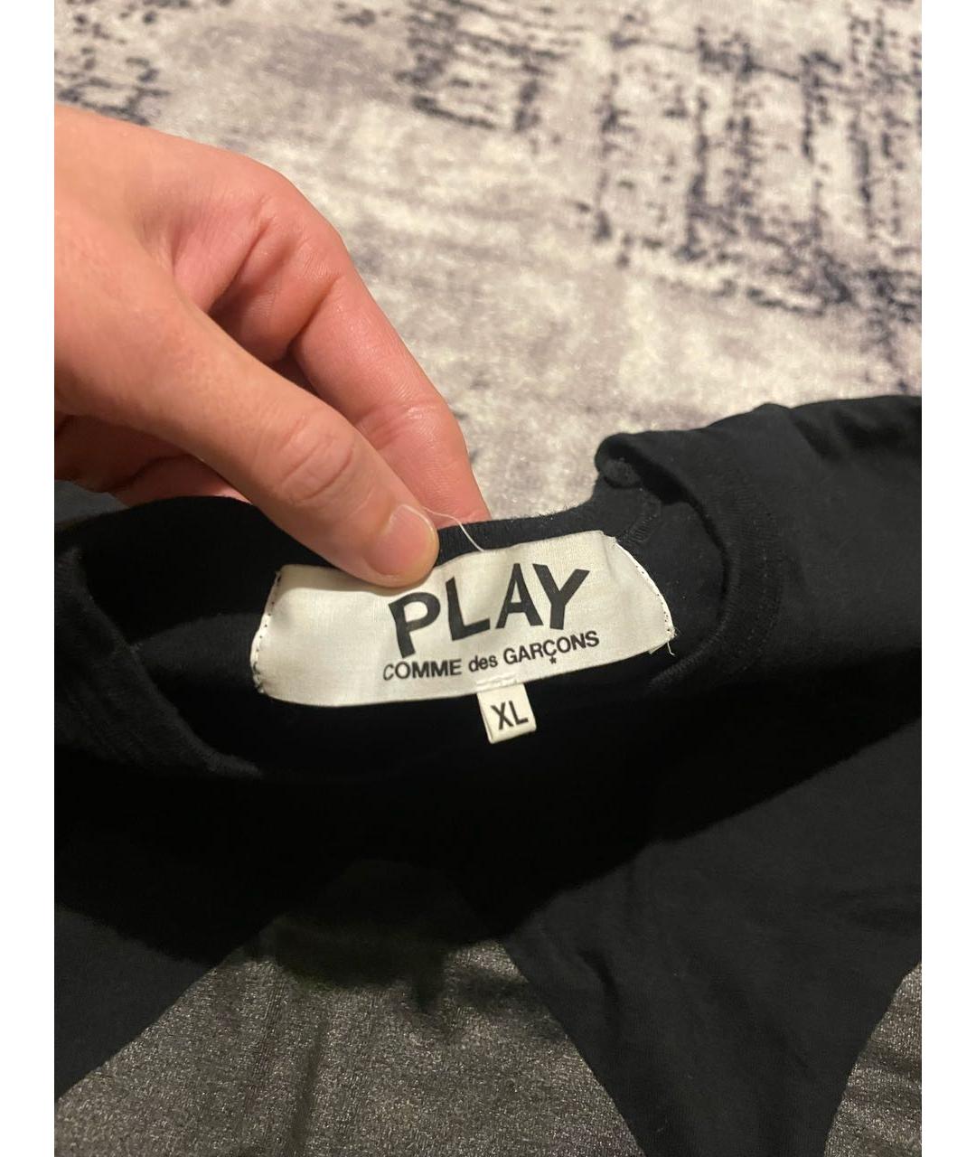 COMME DES GARÇONS PLAY Черная хлопковая футболка, фото 4