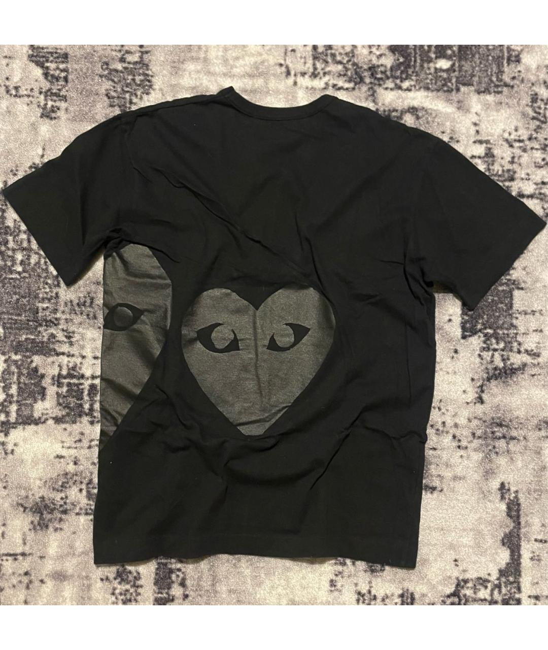 COMME DES GARÇONS PLAY Черная хлопковая футболка, фото 3