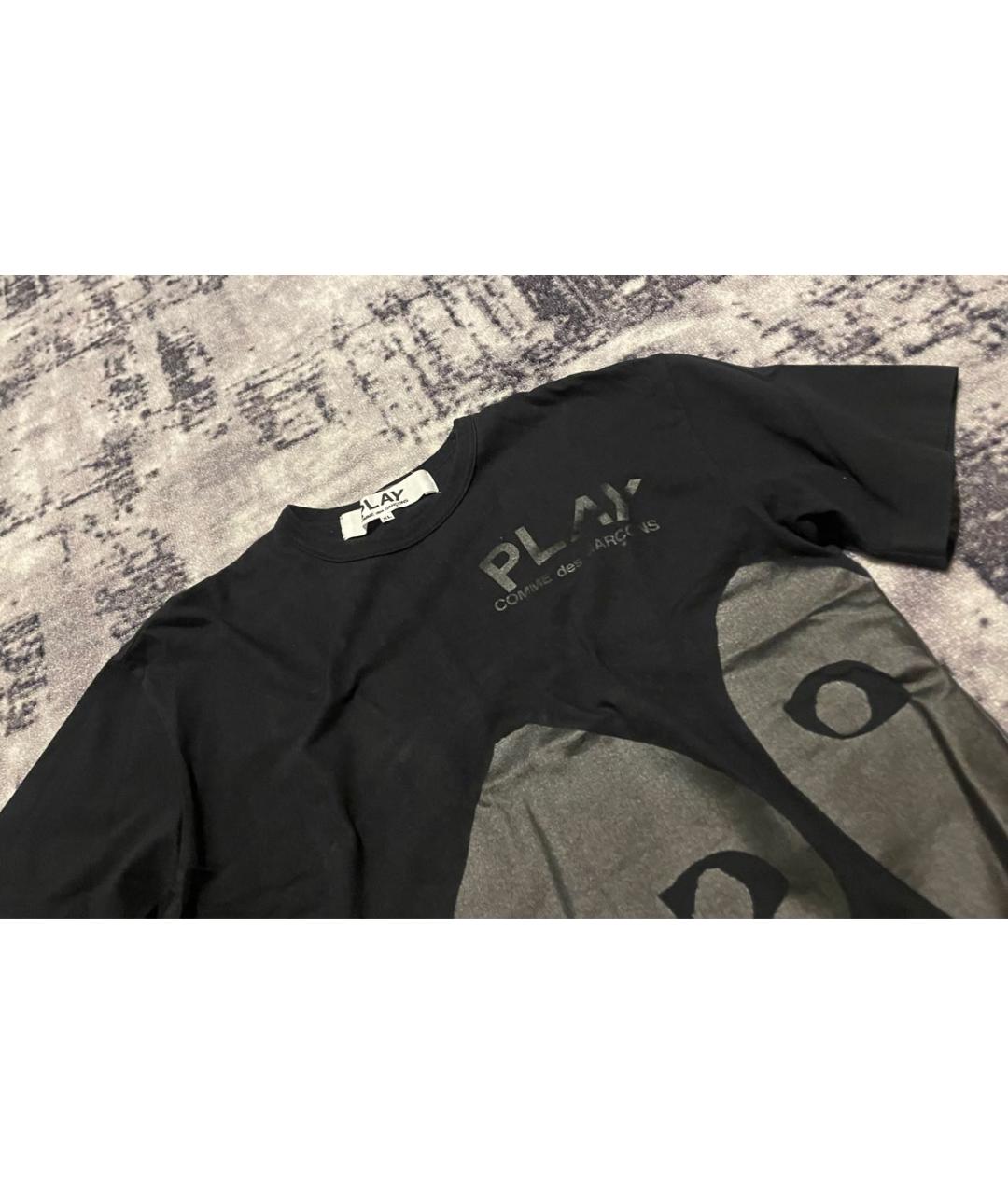 COMME DES GARÇONS PLAY Черная хлопковая футболка, фото 2