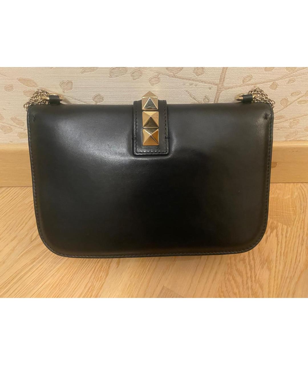 VALENTINO Черная кожаная сумка через плечо, фото 2