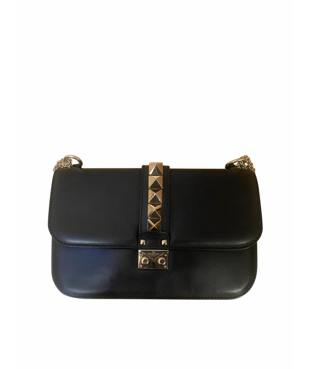 VALENTINO Черная кожаная сумка через плечо, фото 1
