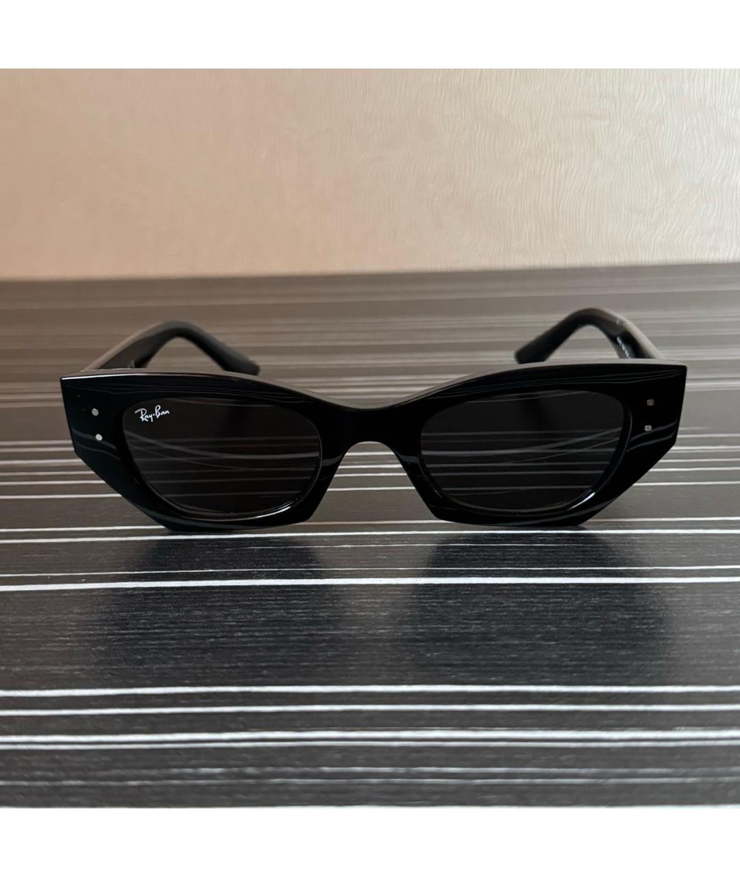 RAY BAN Черные пластиковые солнцезащитные очки, фото 5