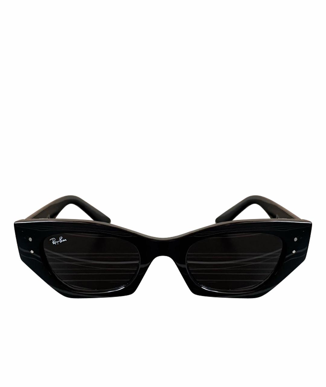RAY BAN Черные пластиковые солнцезащитные очки, фото 1