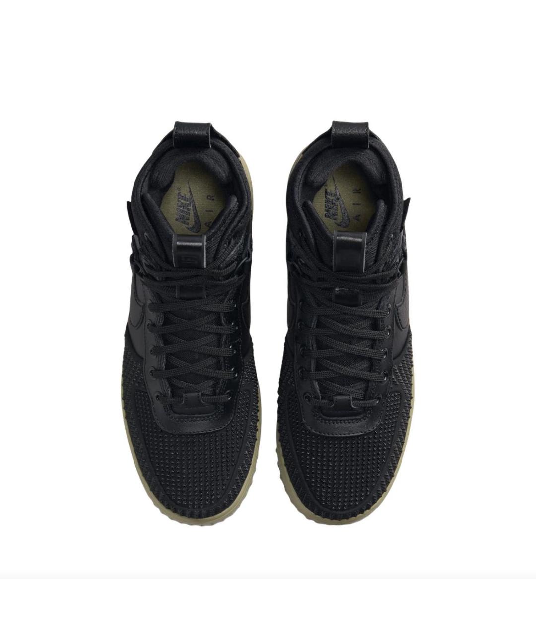 NIKE Черные кожаные высокие кроссовки / кеды, фото 3