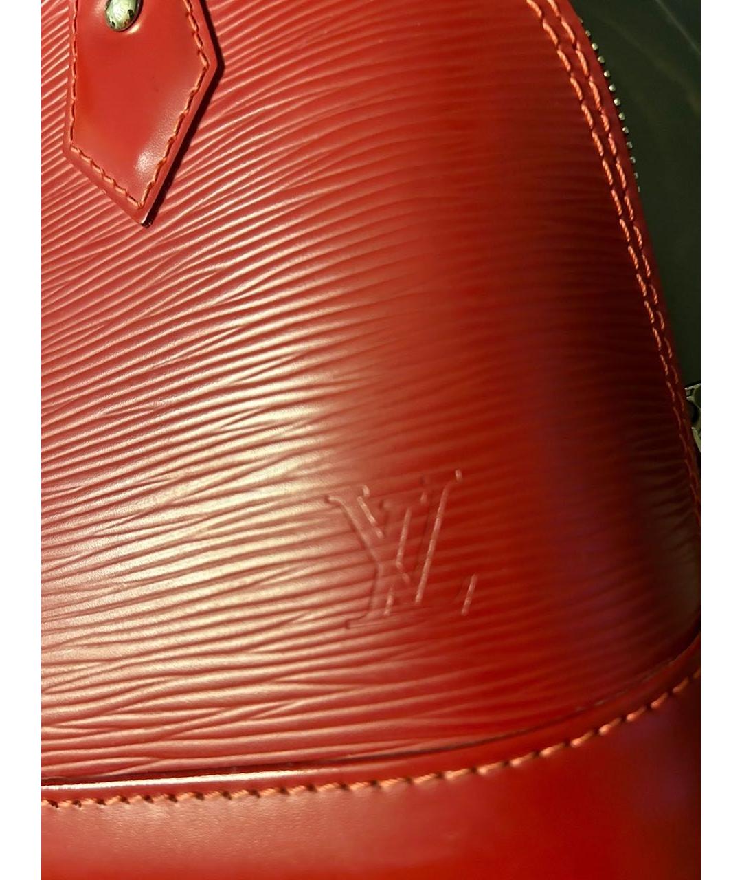 LOUIS VUITTON Красная кожаная сумка с короткими ручками, фото 4
