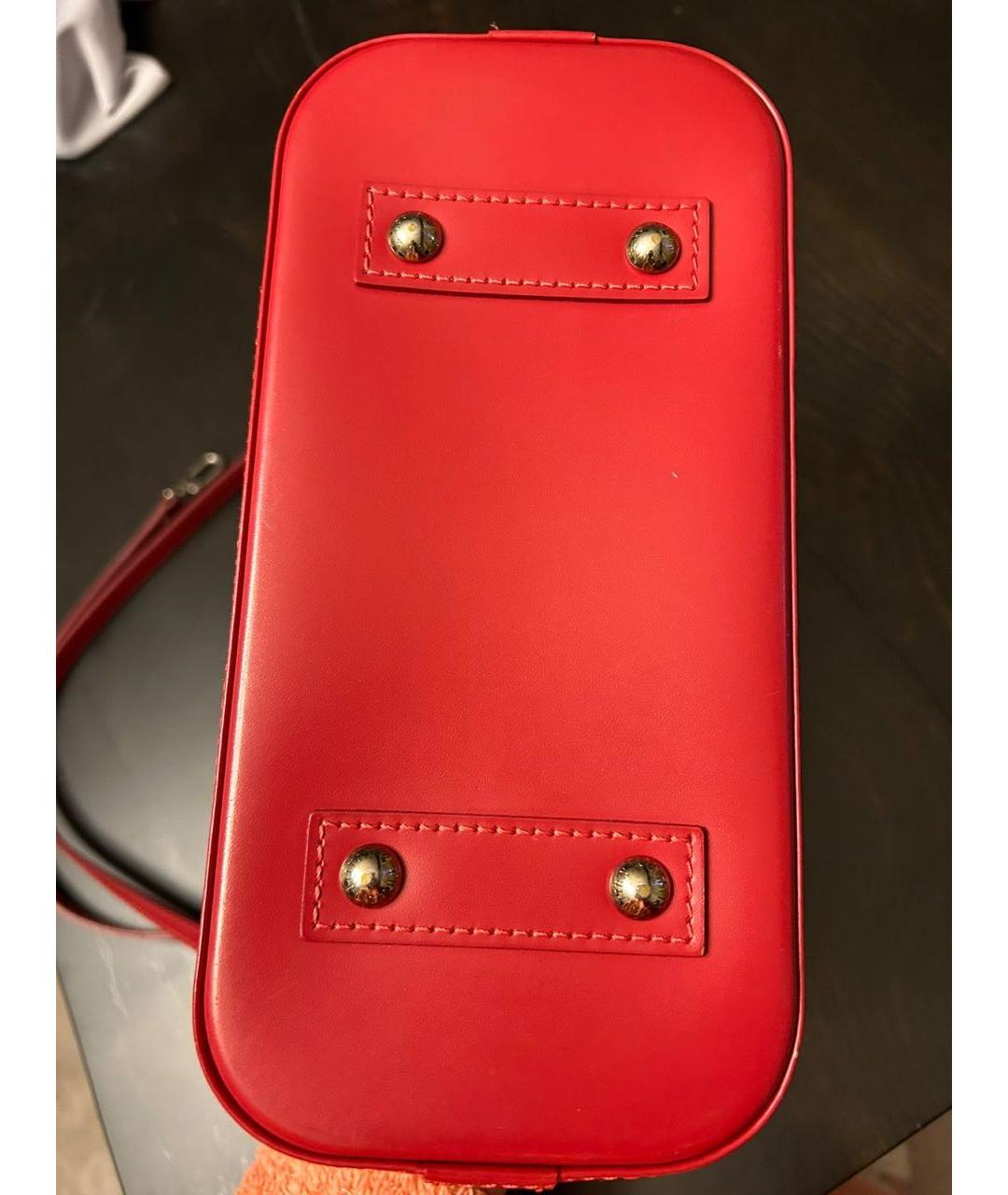 LOUIS VUITTON Красная кожаная сумка с короткими ручками, фото 3