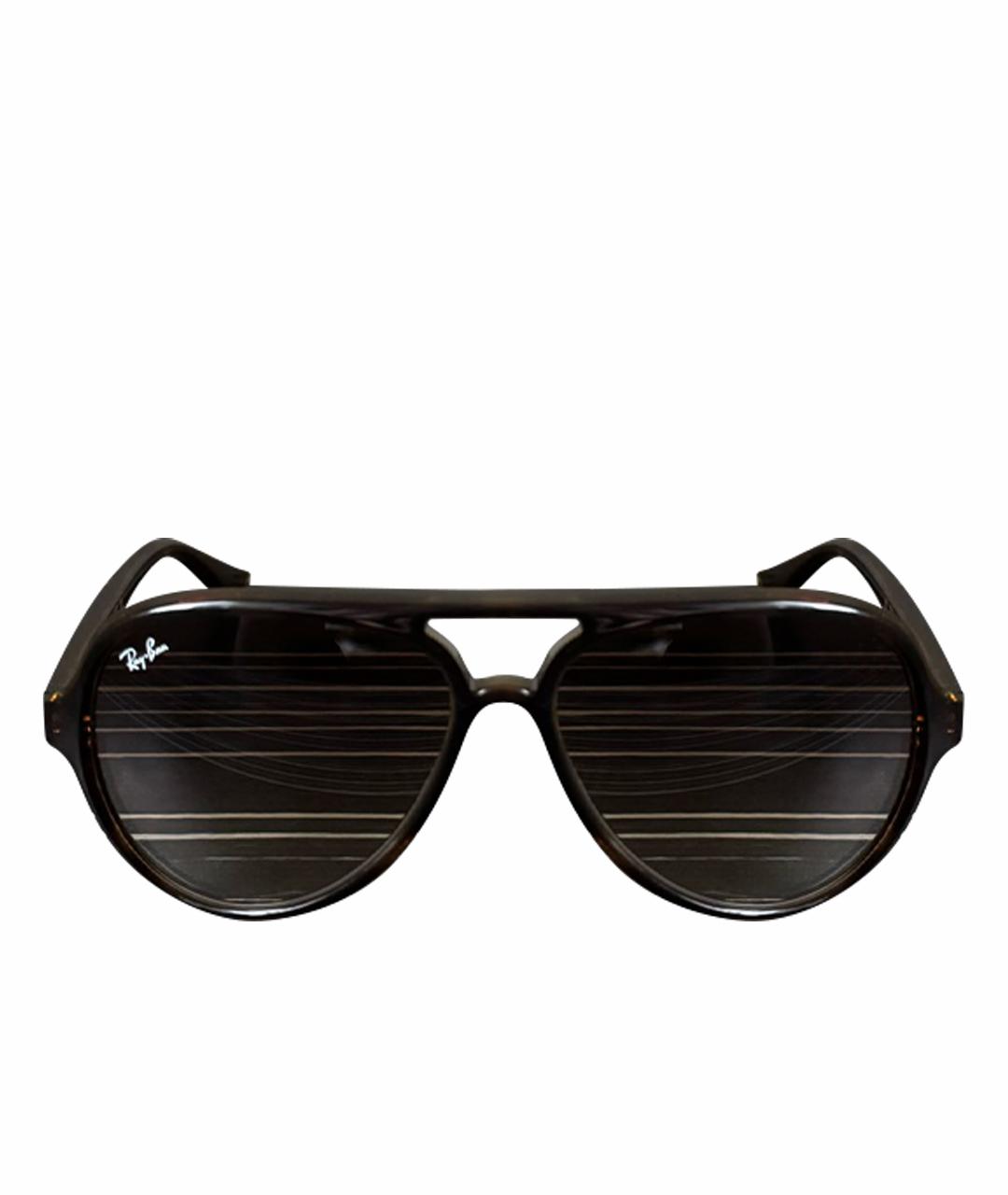 RAY BAN Коричневые пластиковые солнцезащитные очки, фото 1