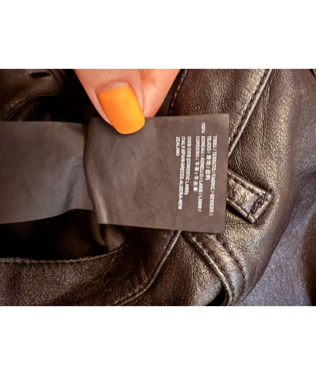 SAINT LAURENT Черная кожаная юбка мини, фото 6