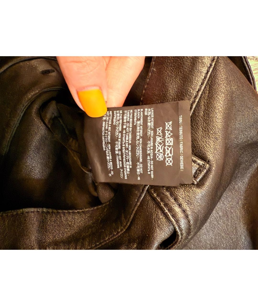 SAINT LAURENT Черная кожаная юбка мини, фото 7
