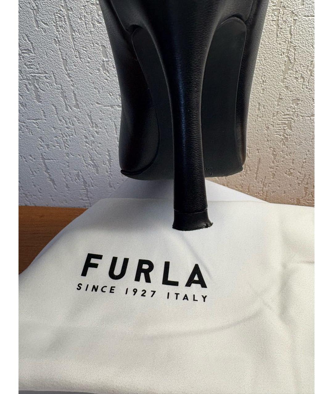 FURLA Черные кожаные туфли, фото 7