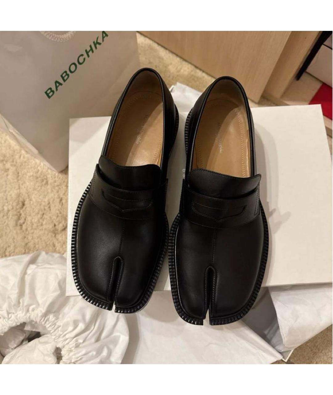 MAISON MARGIELA Черные кожаные лоферы, фото 3