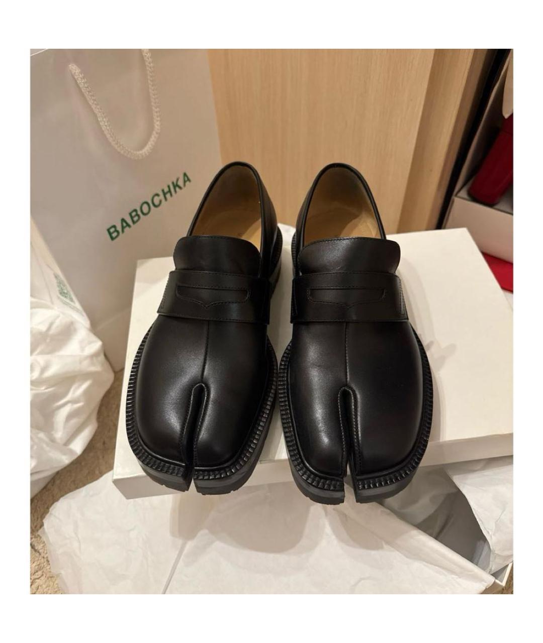 MAISON MARGIELA Черные кожаные лоферы, фото 2