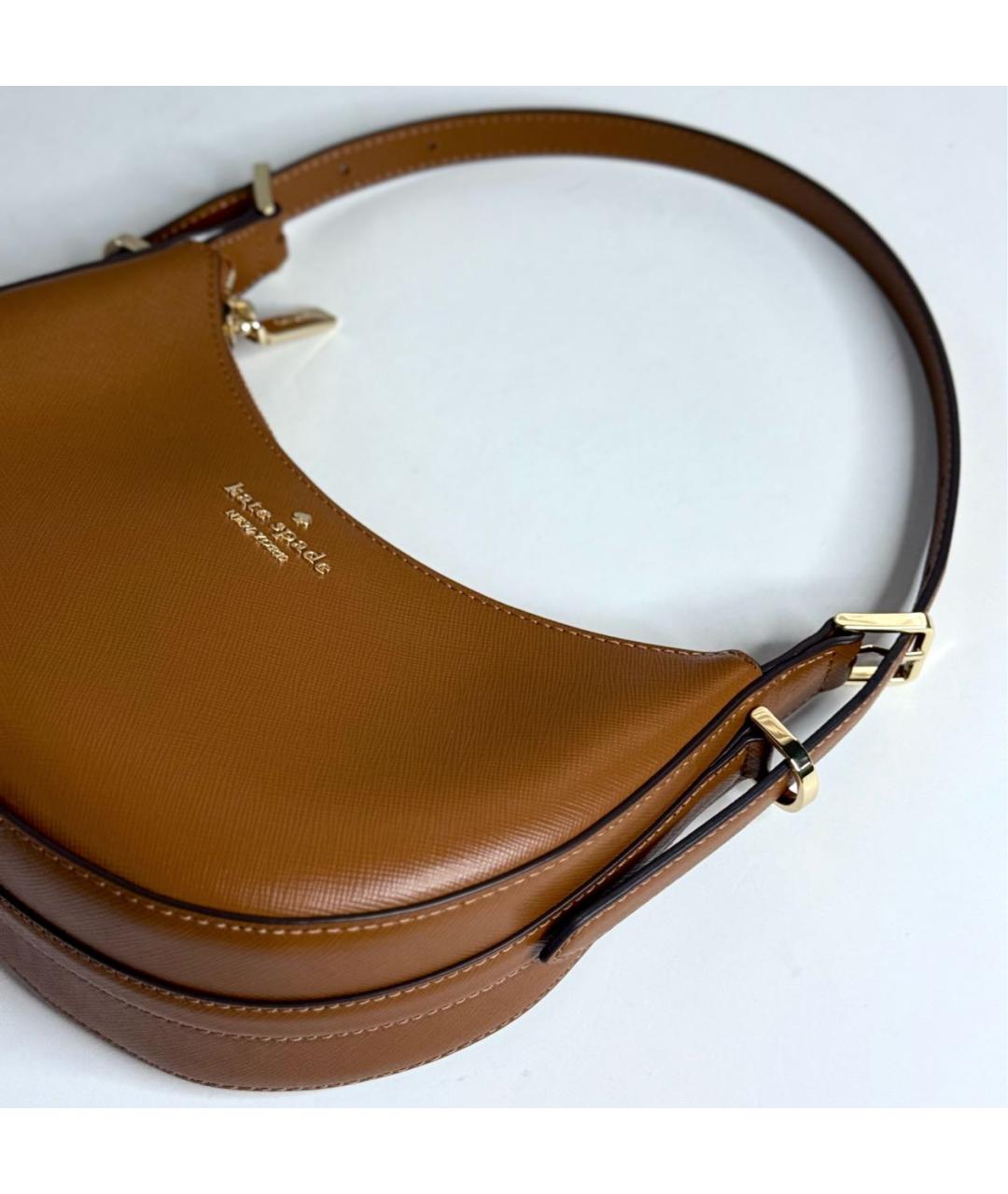 KATE SPADE Коричневая кожаная сумка с короткими ручками, фото 2