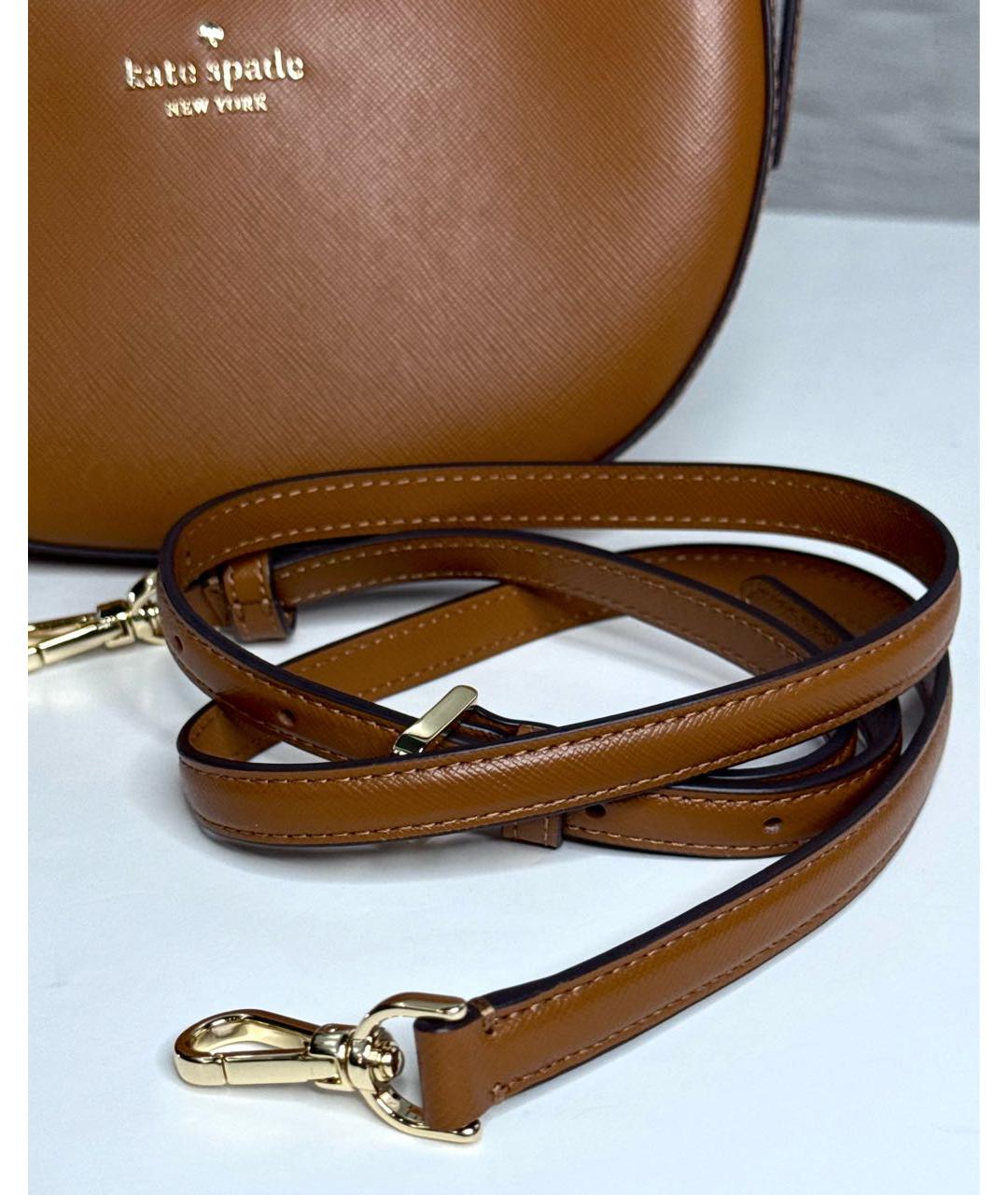 KATE SPADE Коричневая кожаная сумка с короткими ручками, фото 6