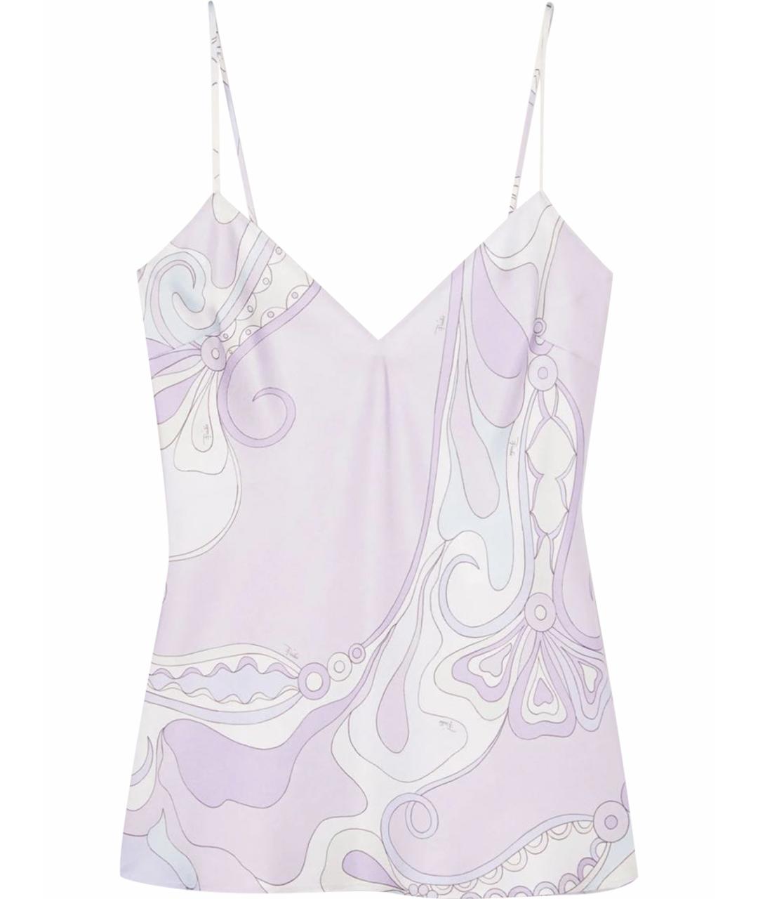 EMILIO PUCCI Фиолетовая шелковая майка, фото 1