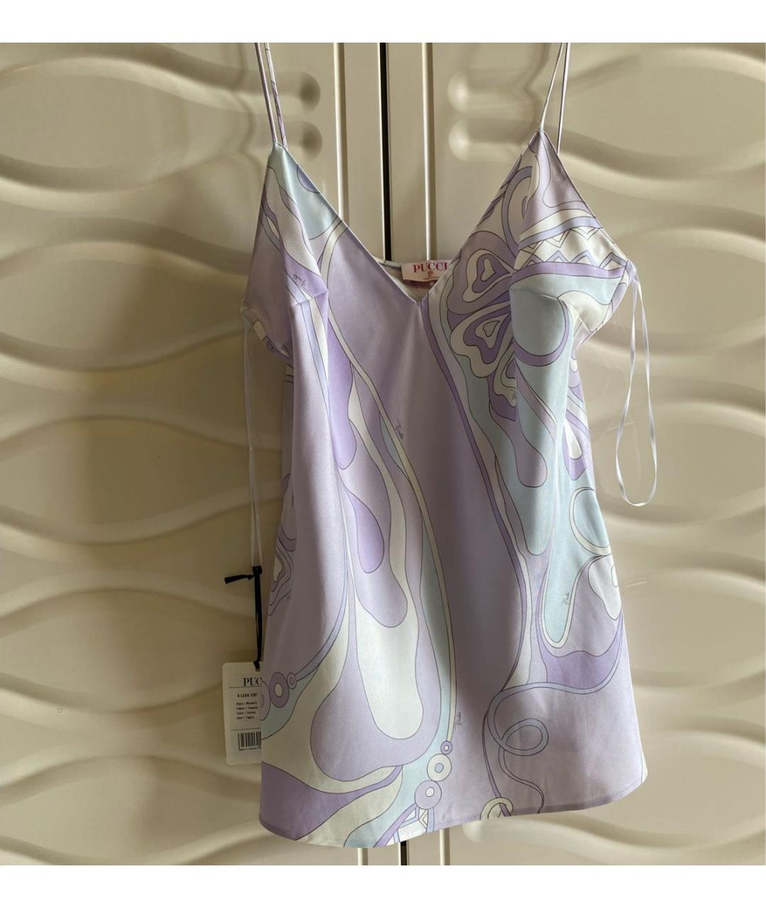 EMILIO PUCCI Фиолетовая шелковая майка, фото 5