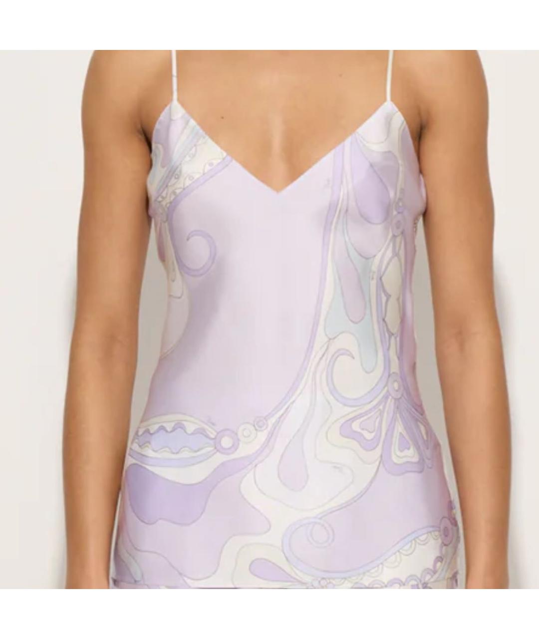 EMILIO PUCCI Фиолетовая шелковая майка, фото 3